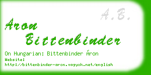 aron bittenbinder business card